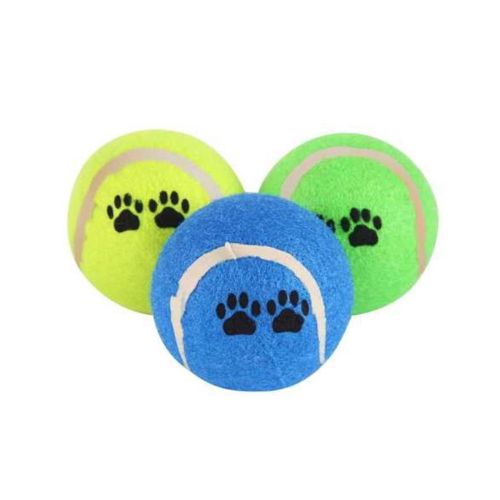 Pet Friendly Tennis Ball with Paw Prints, Assorted Colors